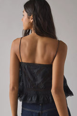 Ondeline Silk Lace Cami ~ Black