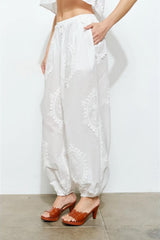 High Summer Cotton Eyelet Pant