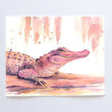 Pink Alligator 5" x 7" Lyla Clayre Print