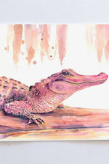 Pink Alligator 5" x 7" Lyla Clayre Print