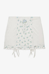 Budding Blossom Garter Skirt ~ White