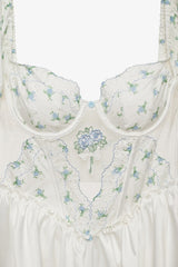 Budding Blossom Sleep Romper ~ White