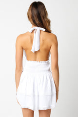 Sweet Pea Embroidered Halter Dress