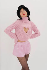 Vera Cropped Cut Out Sweater