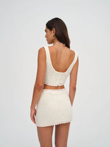 Kelsey Crochet Mini Skirt ~ Cream