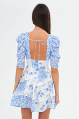 Rosalyn Mini Dress ~ Blue