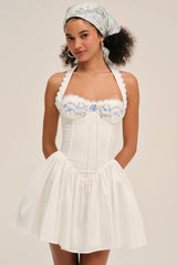 Tea Time Poplin Bustier Mini Dress