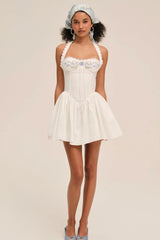 Tea Time Poplin Bustier Mini Dress
