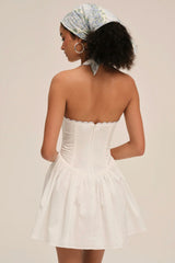 Tea Time Poplin Bustier Mini Dress