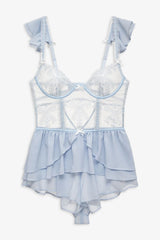 Blair Bow Romper ~ Blue