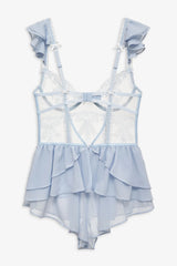 Blair Bow Romper ~ Blue