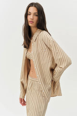 Mindy Button-Down Shirt ~ Brown