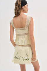 Jolene Embroidered Top ~ Yellow