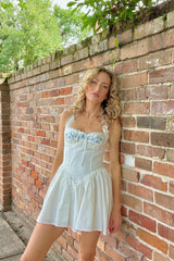 Tea Time Poplin Bustier Mini Dress