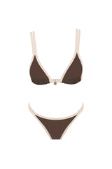 West Coast Contrast Bikini Bottom ~ Cocoa