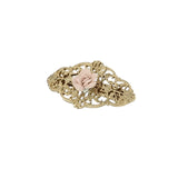 Porcelain Rose Filigree Hair Barrette
