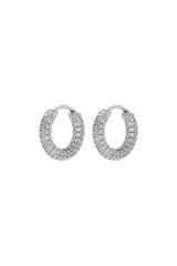 Pave Amalfi Huggies ~ Silver