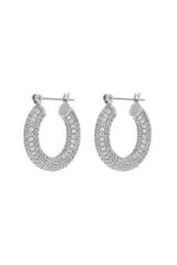 Pave Baby Amalfi Hoops ~ Silver