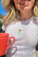 It's the Little Things Ribbed Baby Tee ~ Sunflower
