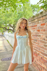 Tea Time Poplin Bustier Mini Dress