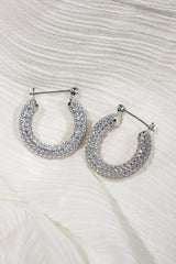 Pave Baby Amalfi Hoops ~ Silver