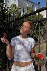 It's the Little Things Ribbed Baby Tee ~ Strawberry