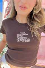 It's the Little Things Ribbed Baby Tee ~ French Cafe