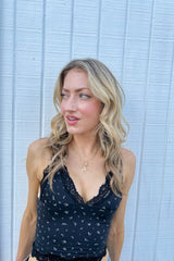 Butter Me Up Lace Cami ~ Midnight Floral