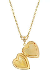 Enameled Heart & Floral Decal Locket Necklace