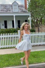Tea Time Poplin Bustier Mini Dress