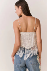 Annemarie Fringe Crop Top ~ Ivory