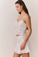 Avra Cotton Victorian Top ~ White