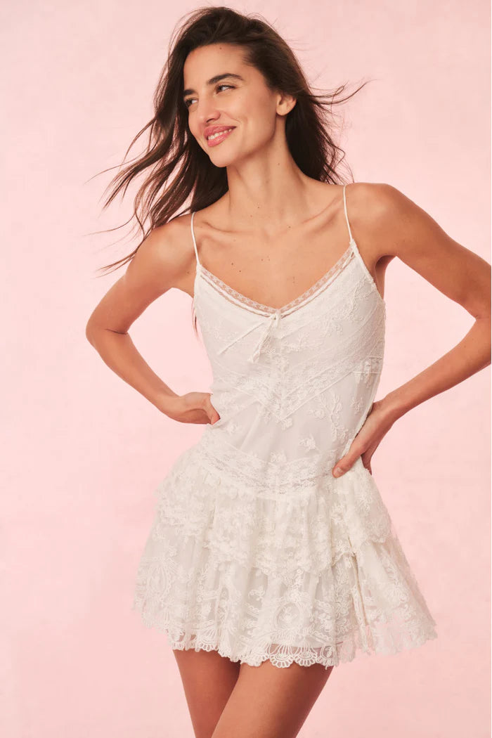 Beauval Lace Mini Dress ~ Off White – Shake Your Bon Bon