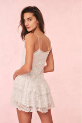 Beauval Lace Mini Dress ~ Off White