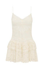 Beauval Lace Mini Dress ~ Off White
