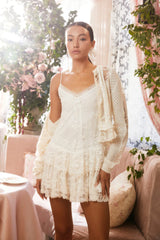 Beauval Lace Mini Dress ~ Off White