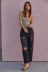 Seamless Scalloped Staple Ribbed Cami