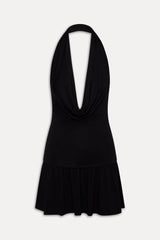 Bowery Cowl Neck Mini Dress ~ Black