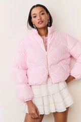 Celesta Lace Puffer Jacket ~ Soft Pink