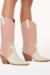 Claudette Western Boot ~ Fondant-Chalk