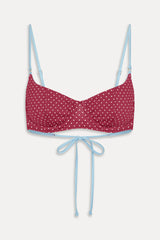Cola Polka Dot Bikini Top ~ Tuscany