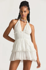 Deanna Halter Dress ~ True White