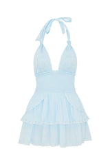 Deanna Halter Dress ~ Blue