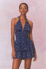 Deanna Halter Dress ~ Navy Nightfall