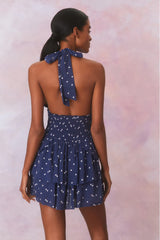 Deanna Halter Dress ~ Navy Nightfall