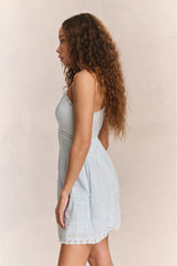 Docila Cotton Mini Dress ~ Blue