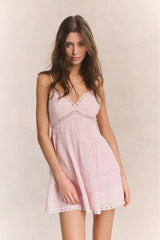 Docila Cotton Mini Dress ~ Pink