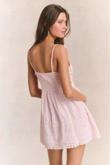 Docila Cotton Mini Dress ~ Pink