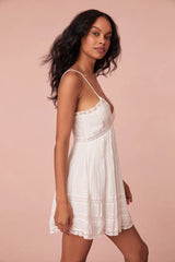Docila Cotton Mini Dress ~ White
