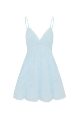 Docila Cotton Mini Dress ~ Blue